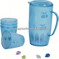 2014 factories supply plastic mold plastic cups plastic pitcher set china glass jug and cup drinking set